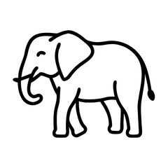 african elephant icon, african elephant line art - simple line art of african elephant, perfect for african elephant logos and icons and themed design