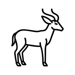 antelope icon, antelope line art - simple line art of antelope, perfect for antelope logos and icons and themed design