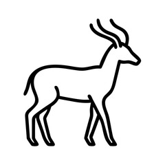 antelope icon, antelope line art - simple line art of antelope, perfect for antelope logos and icons and themed design