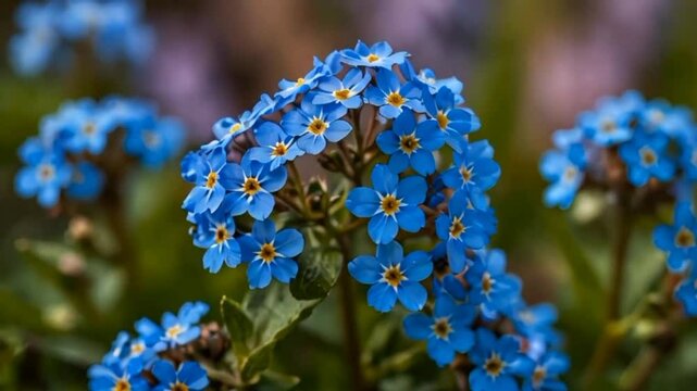 blue and yellow flowers