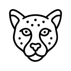 cheetah s face close up icon, cheetah s face close up line art - simple line art of cheetah s face close up, perfect for cheetah s face close up logos and icons and themed design