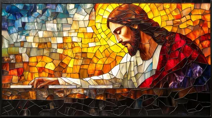 A stained glass picture representing Jesus © Digital Storm