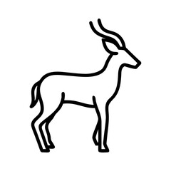 gazelle icon, gazelle line art - simple line art of gazelle, perfect for gazelle logos and icons and themed design