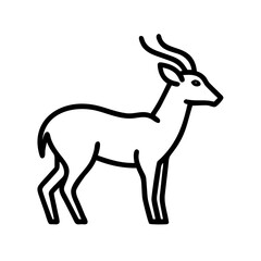 gazelle icon, gazelle line art - simple line art of gazelle, perfect for gazelle logos and icons and themed design