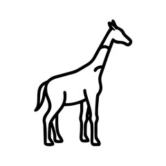 giraffe silhouette icon, giraffe silhouette line art - simple line art of giraffe silhouette, perfect for giraffe silhouette logos and icons and themed design
