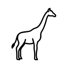 giraffe silhouette icon, giraffe silhouette line art - simple line art of giraffe silhouette, perfect for giraffe silhouette logos and icons and themed design