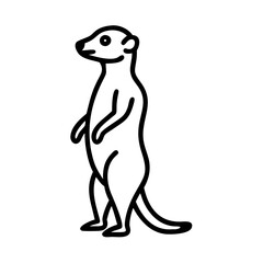 meerkat standing icon, meerkat standing line art - simple line art of meerkat standing, perfect for meerkat standing logos and icons and themed design