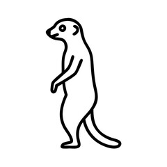 meerkat standing icon, meerkat standing line art - simple line art of meerkat standing, perfect for meerkat standing logos and icons and themed design
