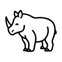 rhino icon, rhino line art - simple line art of rhino, perfect for rhino logos and icons and themed design