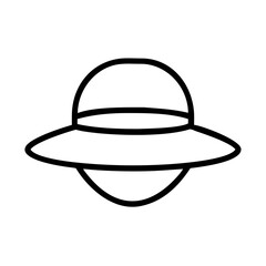 safari hat icon, safari hat line art - simple line art of safari hat, perfect for safari hat logos and icons and themed design