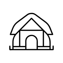 safari lodge icon, safari lodge line art - simple line art of safari lodge, perfect for safari lodge logos and icons and themed design