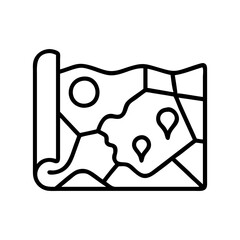 safari map icon, safari map line art - simple line art of safari map, perfect for safari map logos and icons and themed design