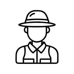 safari ranger icon, safari ranger line art - simple line art of safari ranger, perfect for safari ranger logos and icons and themed design