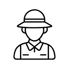 safari ranger icon, safari ranger line art - simple line art of safari ranger, perfect for safari ranger logos and icons and themed design