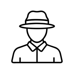 safari ranger icon, safari ranger line art - simple line art of safari ranger, perfect for safari ranger logos and icons and themed design