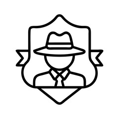 safari ranger s badge icon, safari ranger s badge line art - simple line art of safari ranger s badge, perfect for safari ranger s badge logos and icons and themed design