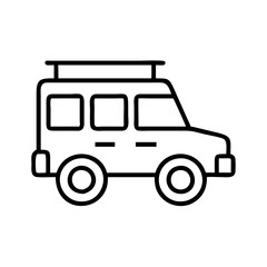 safari vehicle roof hatch icon, safari vehicle roof hatch line art - simple line art of safari vehicle roof hatch, perfect for safari vehicle roof hatch logos and icons and themed design
