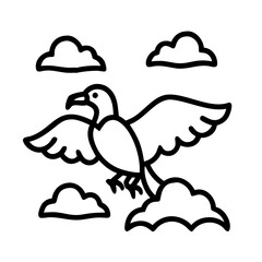 vulture in sky icon, vulture in sky line art - simple line art of vulture in sky, perfect for vulture in sky logos and icons and themed design