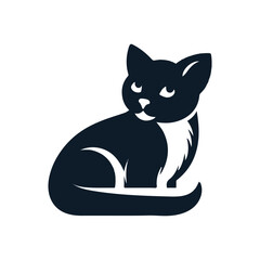 A cat logo silhouette could be described as a sleek, minimalist design featuring the graceful outline of a cat. The silhouette captures the essence of a feline's elegant posture .
