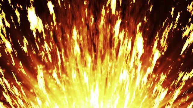 溢れるオーラ 炎 遊技機風ループ背景 金色