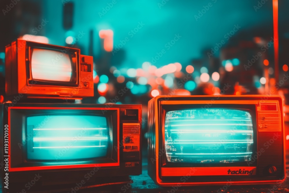 Poster a vintage tv with 