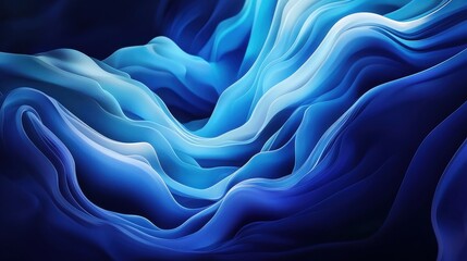Fototapeta premium A mesmerizing abstract design featuring flowing waves in varying shades of blue, creating a sense of depth and movement.