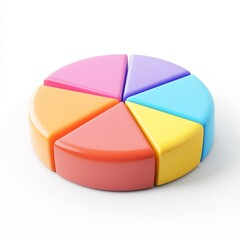 Colorful Geometric Shapes Forming a Circular Pattern on White Background