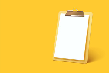 Clipboard communication, management service page, business paper. Vector illustration