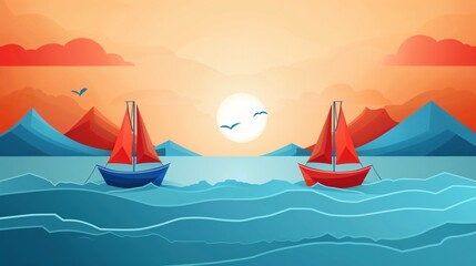 Effective Business Strategy Infographic with Red and Blue Ocean Concept