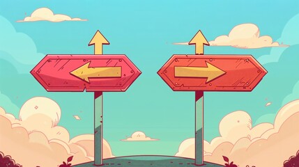 Directional Street Sign with Clear Arrows for Navigation