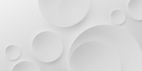 White grey silver light circular abstract background. Elegant circle shape banner