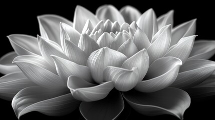 Monochrome close-up of a dahlia flower. (3)