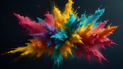 Rainbow Multicolored Explosion A Magical Vivid Powder Splash Creating a Vibrant Colorful Background