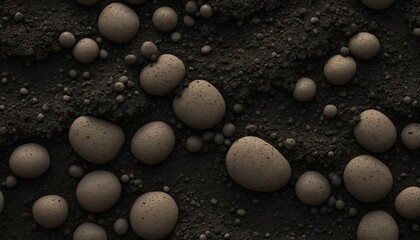 Textured dark soil with natural patterns and a rich organic look