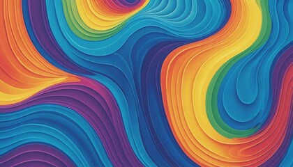 Wavy patterns with a liquid rainbow effect, colorful