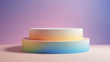 Wide matte gradient surface featuring small circular podium