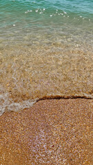 sand on sea side, close up, topview