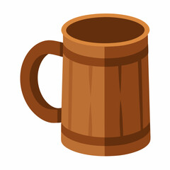 new style empty wooden mug on white background