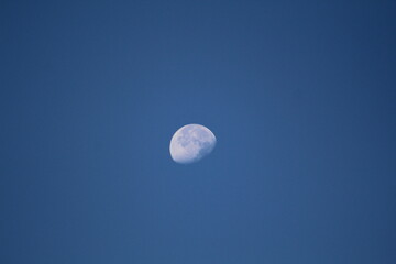 Moon Blue Sky Lunar Night