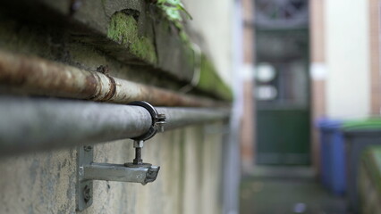 Pipes on wall concrete plumbing