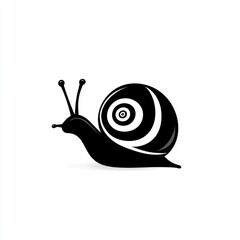 Stylized snail illustration, white background, nature design, for website or print