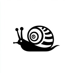 Stylized snail illustration, isolated, white background, graphic design element