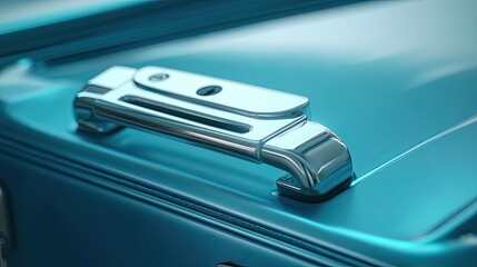 A close-up of a suitcase handle and lock, emphasizing security features for modern travelers.