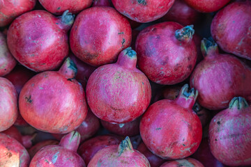 pomegranate for sale at the wholesale vegetable market