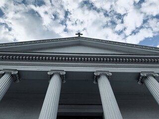 Church Cross Sky Clouds Philadelphia