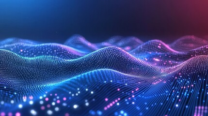 Fototapeta premium Abstract connected dots and lines on a blue background, symbolizing a communication and technology network with dynamic lines and dots.A visual representation of a communication and technology