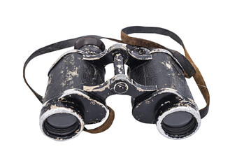 small vintage military binoculars isolated