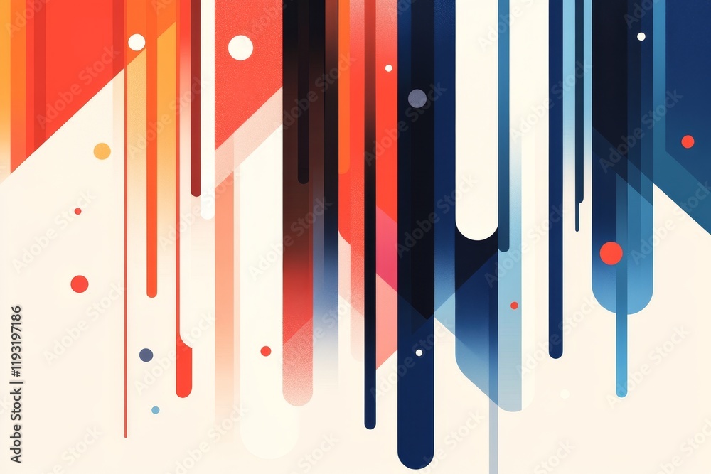Poster a flat design of a folded american flag, stylized with bold lines and subtle gradients in red, white