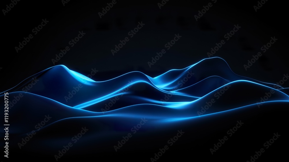 Wall mural abstract blue wavy background with some smooth lines in it.