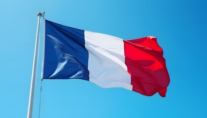 france flag waving against sky